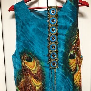 Peacock design dress